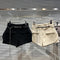 Shorts de Lana Tres Cuartos con Bolsillos Tridimensionales para Mujer