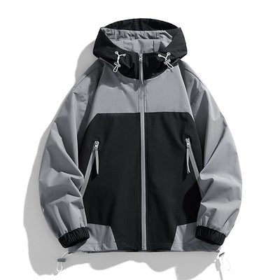 Chaqueta Hoodie Patchwork Retro Suelta y Casual - Image 6