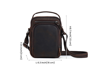 Bolsa Mensajero de Cuero Vintage para Hombre - Image 6