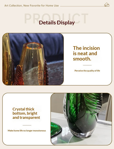 Jarrón de Cristal Verde Esmeralda Estilo Chino para Sala y Comedor - Image 16