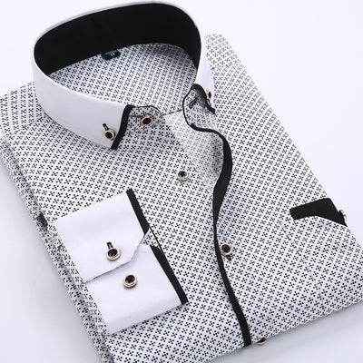 Camisa Slim Fit Business Formal con Entretela Estampada - Image 5