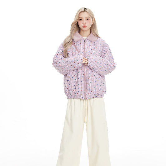 Abrigo de Cachemira y Algodón Acolchado con Solapa para Mujer - Image 2