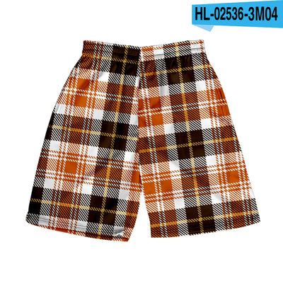 Shorts Casuales a Cuadros para Hombre - Pantalones de Playa - Image 9