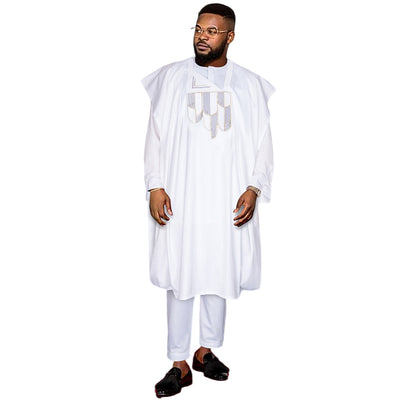 Conjunto de 3 Piezas Africano: Túnica, Pantalón y Accesorios Bordados - Image 5