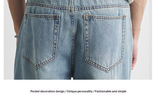 Jeans Rectos Rotos para Hombre en Lavado Claro - Image 9