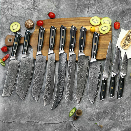 Cuchillo Kiryu Damasco Ámbar - Acero VG-10 67 Capas con Mango de Resina Mama - Image 18