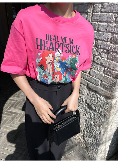 Playera Estampada Suelta y Ajustada para Mujer - Cuello Redondo Manga Corta - Image 56