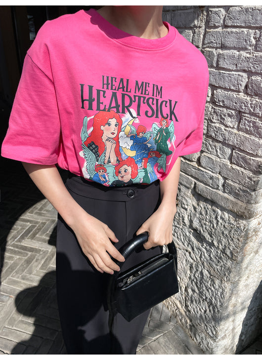 Playera Estampada Suelta y Ajustada para Mujer - Cuello Redondo Manga Corta - Image 56