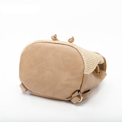 Mochila Crossbody Tejida con Detalles en Cuero PU - Image 6