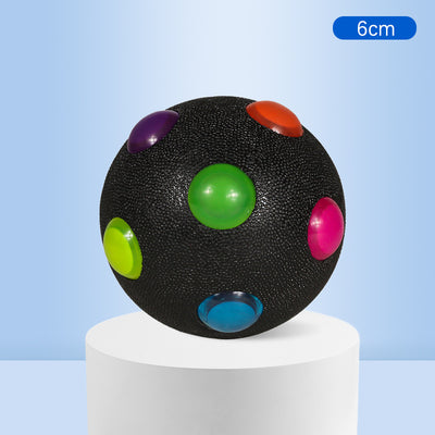 White 10cm TPR pet training ball with colorful luminous dots for small dogs. - Image 10