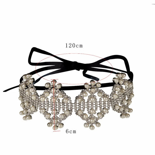 Collar de Perlas con Cristales Brillantes - Image 6