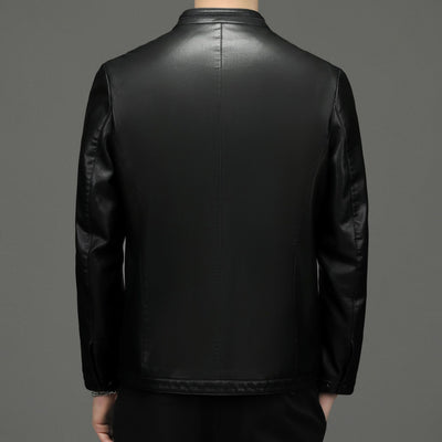Chaqueta de Cuero Casual Acolchada para Hombre con Forro Polar - Image 4