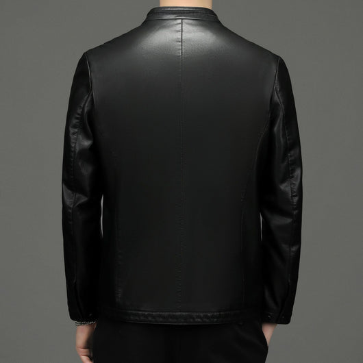 Chaqueta de Cuero Casual Acolchada para Hombre con Forro Polar - Image 4