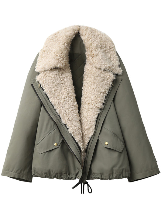 Chaqueta Retro con Cuello de Piel para Mujer - Image 14