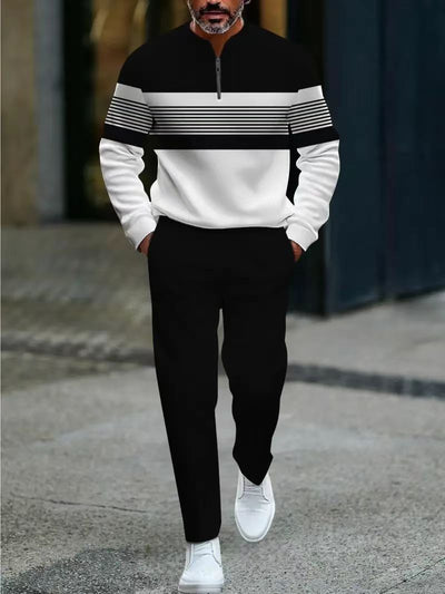 Conjunto Casual de Manga Larga con Cierre de Cremallera para Hombre - Image 2