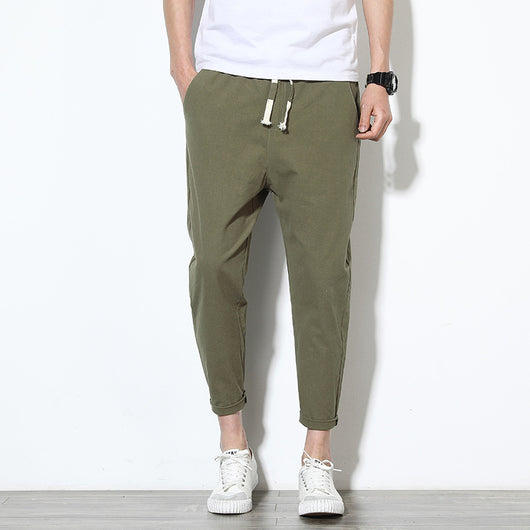 Pantalones de Lino para Hombre Estilo Coreano - Ajuste Relajado y Fresco - Image 12