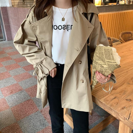Abrigo Cortaviento Negro Holgado con Mangas Linterna - Diseño Versátil Midi para Mujer - Image 11