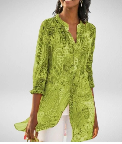 Blusa Estampada Digital con Solapa para Mujer - Image 7