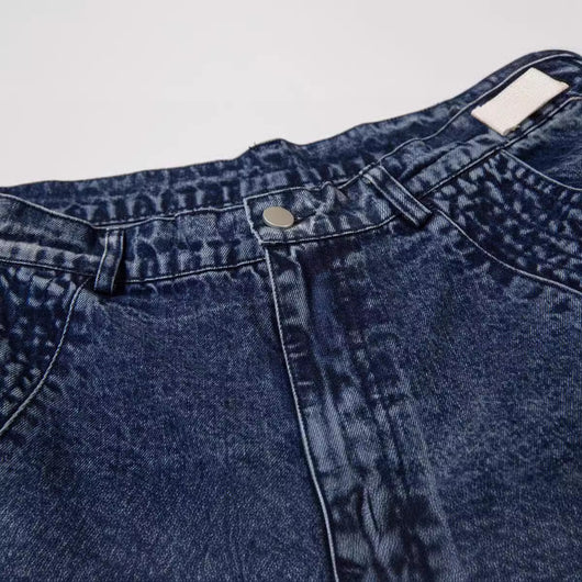 Jeans Rectos de Cintura Alta con Pliegues Amplios - Image 3