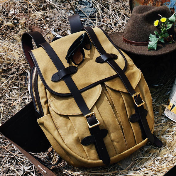 Mochila Retro Americana de Lona Encerada Premium
