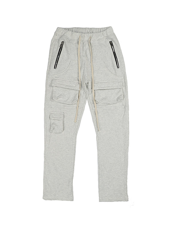 Pantalón de Buzo Recto con Bolsillos Múltiples y Cordón Ajustable
