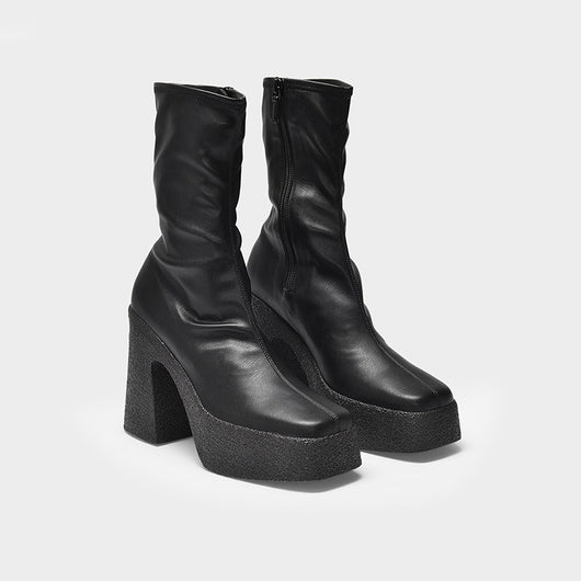 Botas Retro de Tacón Alto para Primavera y Otoño - Image 2