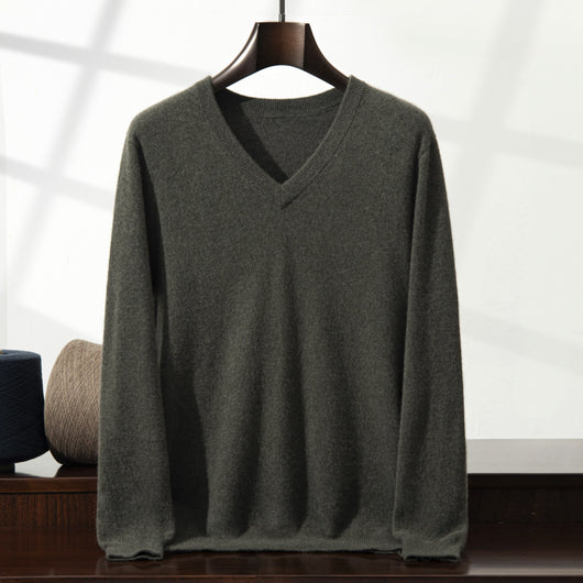 Suéter Minimalista Cuello en V para Hombre - Image 10