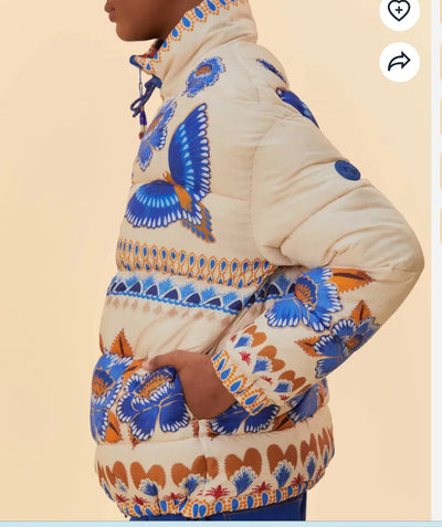 Chaqueta Acolchada de Algodón con Estampado Geométrico para Mujer - Image 10