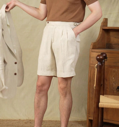 Pantalones Cortos de Lino Transpirable Estilo Italiano Ligeros y Versátiles - Image 13