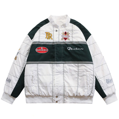 Chaqueta Suelta de Algodón con Contraste de Colores para Hombre - Image 4