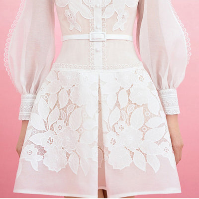 Jumpsuit Corto con Falda A-línea y Bordados Florales - Image 3