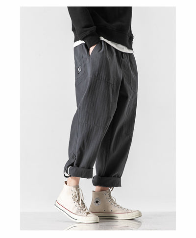 Pantalones Casuales Holgados con Detalles de Patchwork para Hombre - Image 12