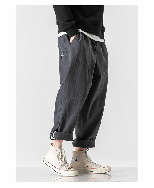 Pantalones Casuales Holgados con Detalles de Patchwork para Hombre - Image 12