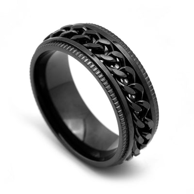 Anillo Giratorio de Acero Inoxidable para Hombre - Anillo Fidget Antiestrés - Image 11