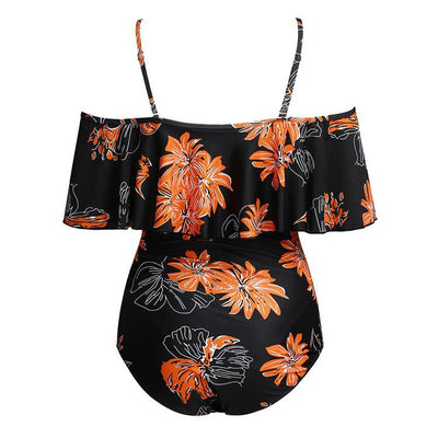 Traje de Baño Enterizo de Un Hombro con Volante Grande - Image 6