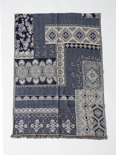 Bufanda Étnica de Algodón Jacquard para Hombre con Borlas - Cálida y Suave - Image 13