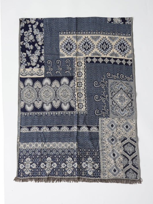 Bufanda Étnica de Algodón Jacquard para Hombre con Borlas - Cálida y Suave - Image 13