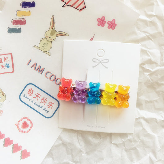 Pinza para Cabello Acrílica Oso Jelly con Colores Caramelo - Image 19