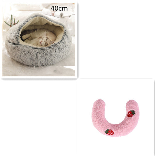 Cama 2 en 1 para Perros y Gatos - Cama Cálida de Felpa Suave Tipo Casa - Image 109
