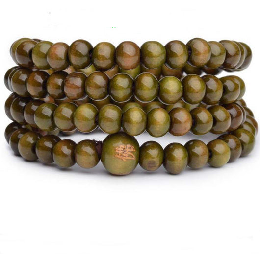 Pulsera de 108 Cuentas de Ébano 6MM con Carácter Chino Fo - Image 3