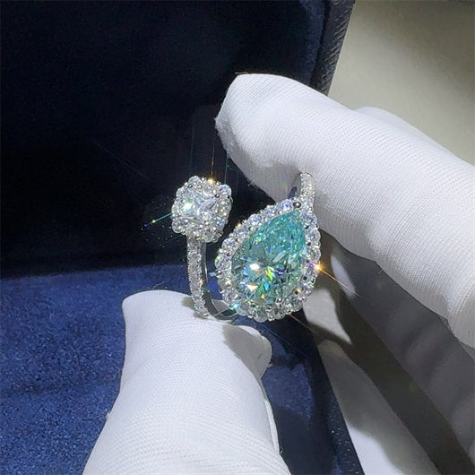 Anillo de Moissanita de 2 Quilates Verde Drip para Mujer - Image 7