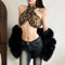 Top Halter Leopardo Retro Estilo Urbano con Escote Midriff