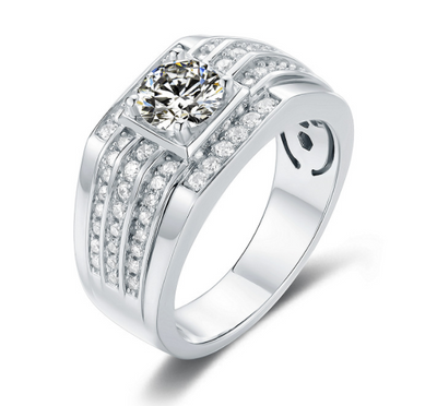 Anillo de Plata 925 con Moissanita de 1 Quilate para Hombre - Image 7