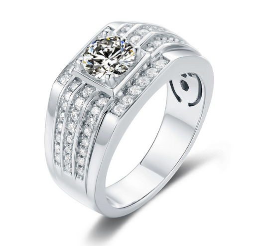 Anillo de Plata 925 con Moissanita de 1 Quilate para Hombre - Image 7
