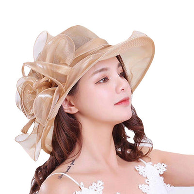 Sombrero de Gasa con Flores para Bodas y Eventos - Image 4