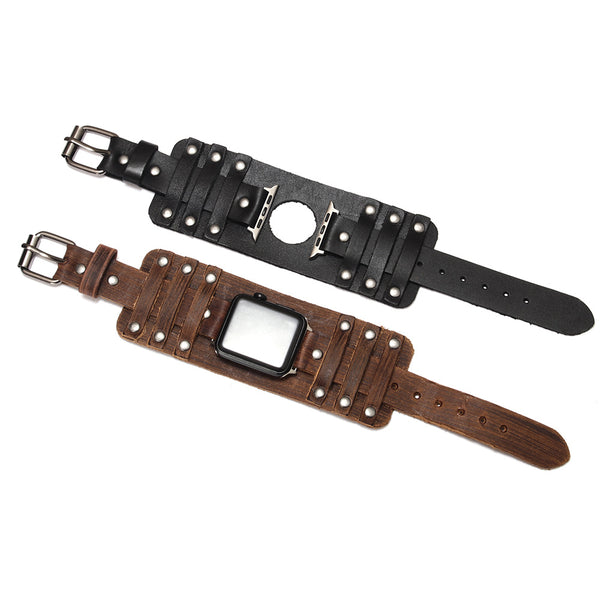 Correa de Reloj Cuero Genuino Estilo Punk