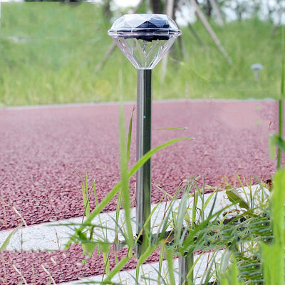 Lámpara Solar de Jardín con Poste Recto y Cristales Diamantados - Image 11