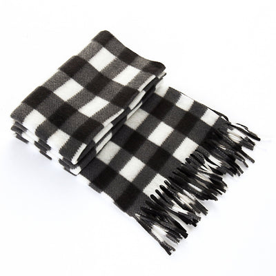 Bufanda Térmica Escocesa Negra y Blanca Talla Grande para Hombre y Mujer - Image 8