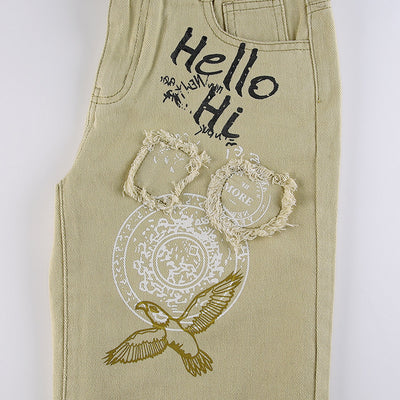 Pantalones Vaqueros Estampados Ajuste Americano para Mujer - Image 8