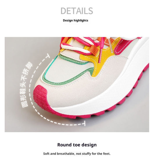 Tenis Dad Shoes Mujer Verano Otoño con Plataforma y Detalles en Contraste - Image 13